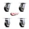 Service Caster 5 Inch Rubber on Aluminum Caster Set with Roller Bearings 2 Swivel 2 Rigid SCC SCC-35S520-RAR-2-R-2 - alternate 3